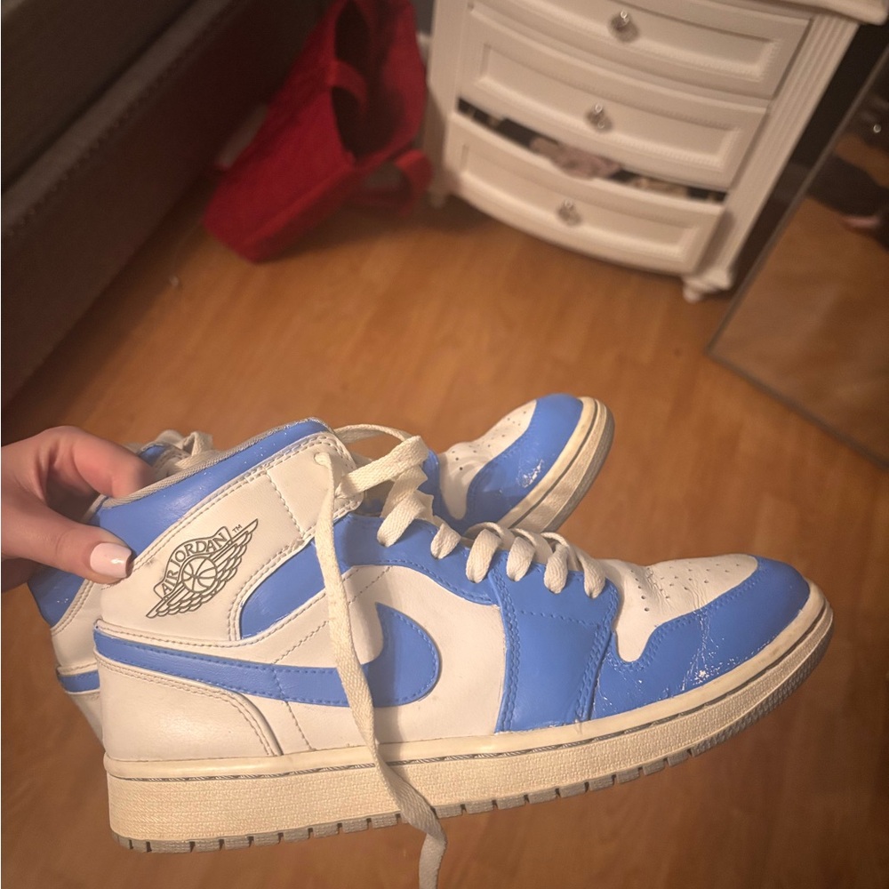 Blue and White Air Jordan 1 Mids